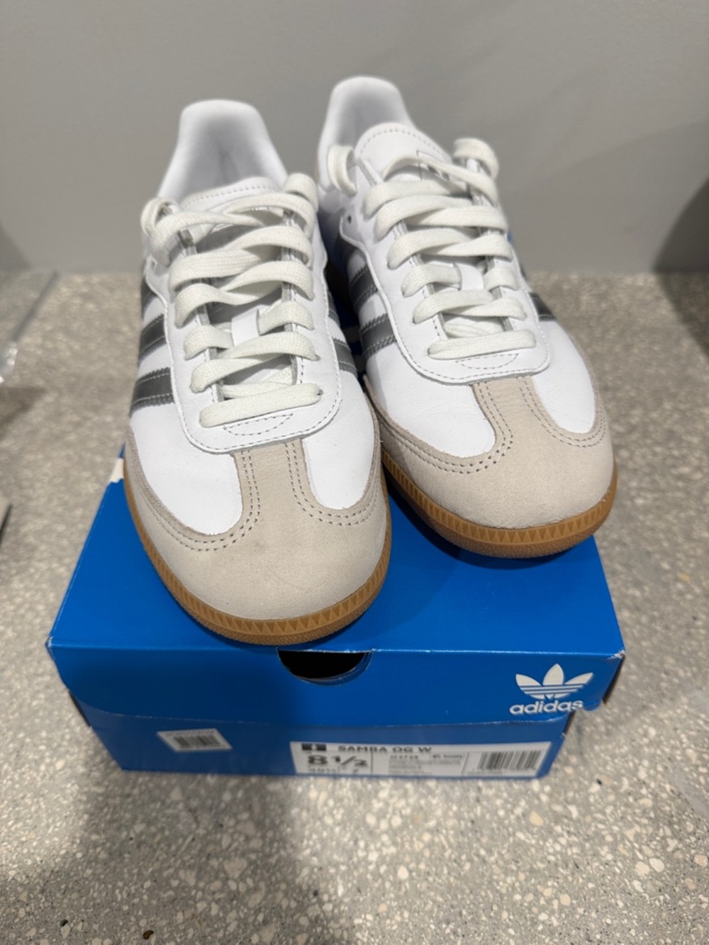 Adidas Samba OG White Sneakers with Silver Stripes